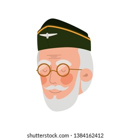 head of veteran pilot avatar character