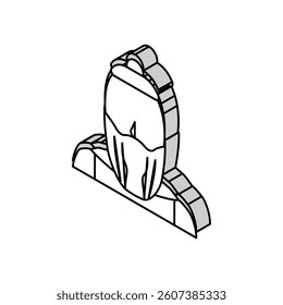 head viking medieval isometric icon vector. head viking medieval sign. isolated symbol illustration