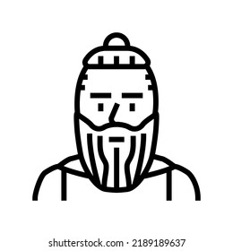 vectorial de icono de línea medieval. la cabeza viking el signo medieval. símbolo de contorno aislado ilustración negra