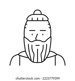 head viking medieval line icon vector. head viking medieval sign. isolated contour symbol black illustration