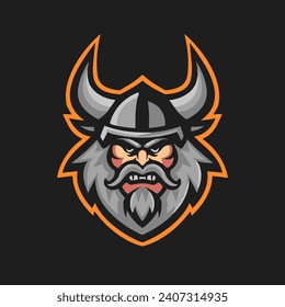 Head of viking warrior gaming logo