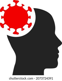 Head virus icon with flat style. Isolated vector head virus icon image on a white background.
