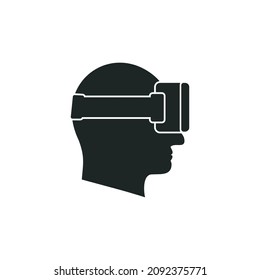 Head with VR glasses icon isolated of flat style design