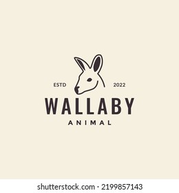 head wallaby vintage logo design