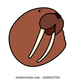 head of walrus on a white background vector illustration design
