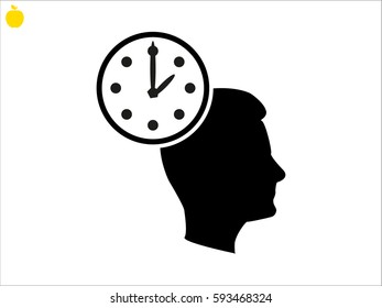head, watch, icon, vector illustration eps10