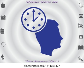 head, watch, icon, vector illustration eps10