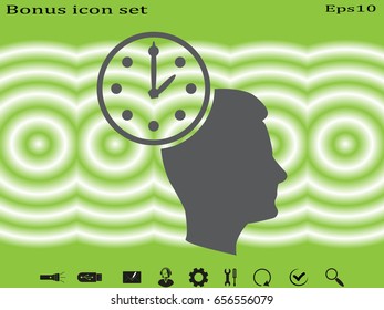 head, watch, icon, vector illustration eps10