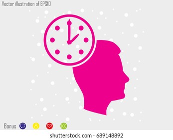 head, watch, icon, vector illustration eps10