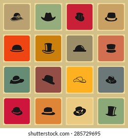 head wear hat gentleman icon set