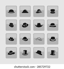 head wear hat gentleman icon set