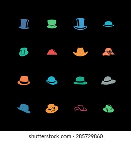 head wear hat gentleman icon set