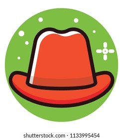 A head wear in round shape with extended shade , hat 