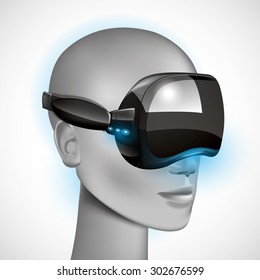 Head wearing a virtual headset