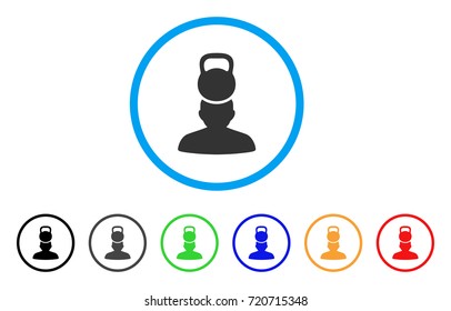 Head Weight Stress rounded icon. Style is a flat head weight stress grey symbol inside light blue circle with black, gray, green, blue, red, orange variants.