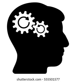 Head Wheels Rotation vector icon. Style is flat graphic symbol, black color, white background.