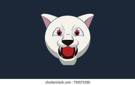 Head white tiger logo mascot