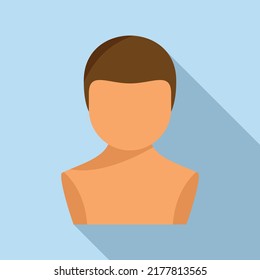 Head wig icon flat vector. Haircut fashion. Short model