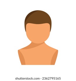 Head wig icon flat vector. Haircut fashion. Short model isolated