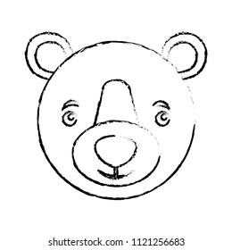 head wild bear grizzly isolated icon