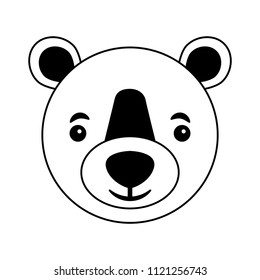 head wild bear grizzly isolated icon