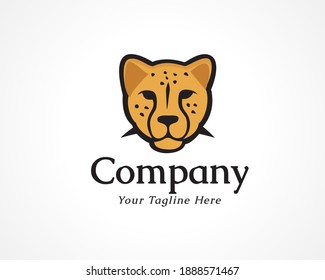 head wild cat, cheetah, tiger icon,logo symbol design inspiration illustration