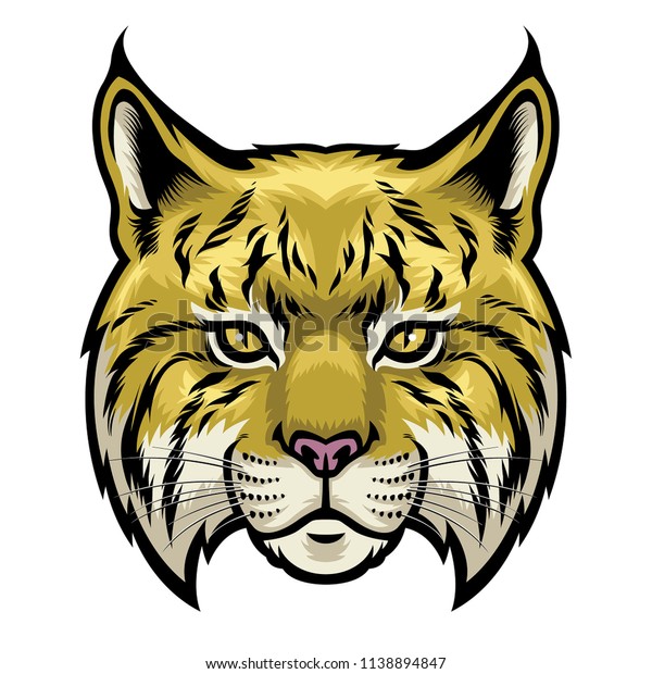 Head Wild Cat Detailed Style Stock Vector (Royalty Free) 1138894847