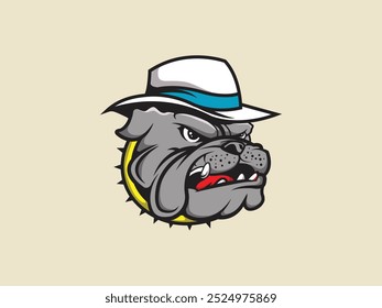 the head of a wild-looking bulldog