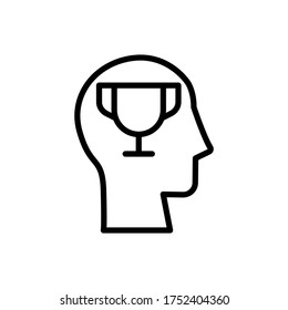 icono de la copa ganadora. Línea simple, contorno vectorial elementos de los iconos del proceso cerebral para ui y ux, sitio web o aplicación móvil
