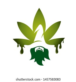 head witch on marijuana logo design inspiration