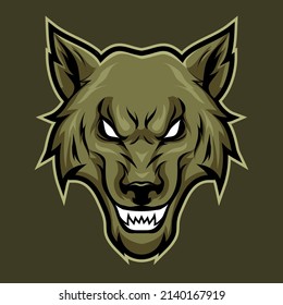 head wolf angry animal mascot for sports and esports logo vector illustration