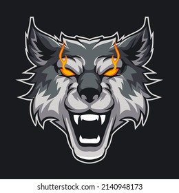 Head Wolf Angry Animal Mascot Sports Stock Vector (Royalty Free ...