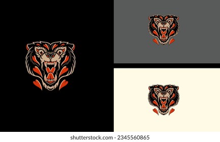 head wolf angry vector mascot design