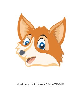 Head wolf cute orange and modern vector