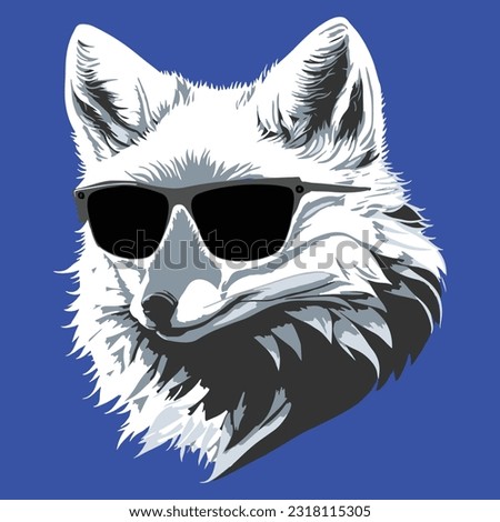 Head of a wolf. fox head, artic fox potrait design. Vector illustration, isolated objects. tribal tattoo wolf designs