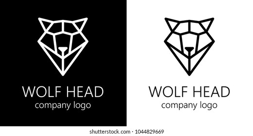 head wolf from geometric figures. Vector set