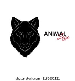 Head wolf icon logo symbol vector illustration