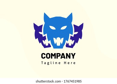 head wolf illustration template logo for team, club, emblem, badge, and professional,