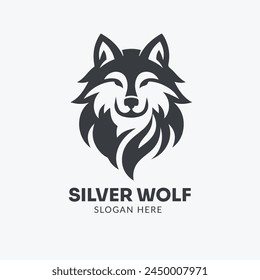 head wolf logo design Illustration