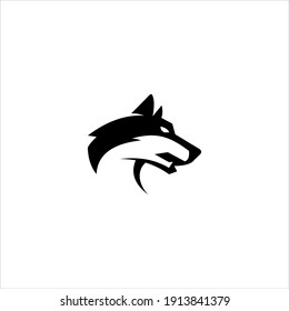 Head Wolf Logo Design Vector.