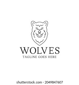 Head Wolf Logo vector design. wildlife animal symbol icon graphic. silhouette emblem for Company and business