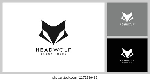 head wolf logo vector design template