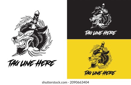 head wolf logo vector illustration design