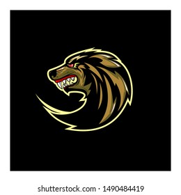 head wolf mascot logo concept