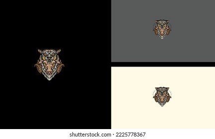 diseño de mascota vectorial del lobo de cabeza y de la cabeza del ovino