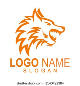 The head wolf silhouette logo, wolf logo, ready for use