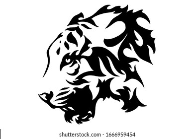 Head of a wolf. Styling the head for your design. Vector illustration, isolated objects.	
