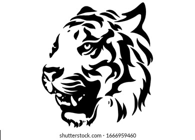 Head of a wolf. Styling the head for your design. Vector illustration, isolated objects.	
