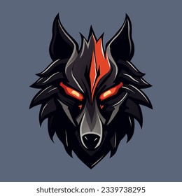Head of a wolf. Styling the head for your design. Vector illustration, isolated objects. Logo design.