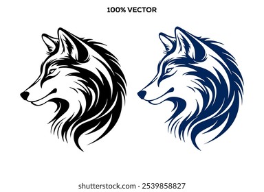 Head of a wolf. Styling the head for your design. Vector illustration